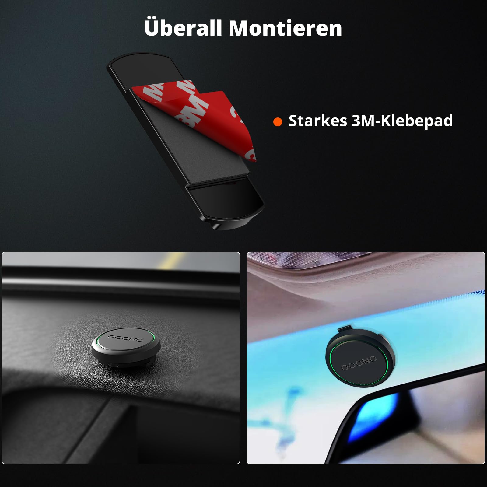 SUPMEGA Magnetische Autohalterung für OOONO CO-Driver NO2, Robuste Metall-Autohalterung mit Eingebauten Magneten, kompatibel mit OOONO NO2 Blitzerwarner