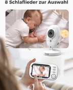 GHB Babyphone mit Kamera 3,5 Zoll Video Baby Monitor mit VOX Modus Nachtsicht Gegensprechfunktion Schlaflieder