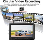 2 Magnetische Rückfahrkamera Kabellos, 7 Zoll 1080P FHD Monitor, 9600mAh Wiederaufladbare Akku, 1-Min Einrichtung, IP69K Wasserdicht Rückfahrkameras für Wohnmobile,Anhänger und LKWs