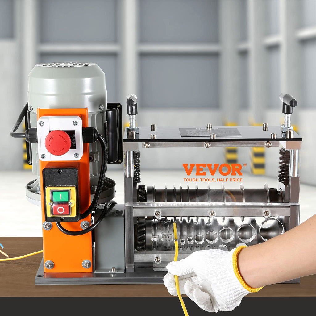 VEVOR Kabelabisoliermaschine Elektrisch 1,5-32mm Kabelschälmaschine 750W Abisoliermaschine 30m pro Minute Geschwindigkeit Abisolierzange 65-Mn-Federstahl Klinge Ideal zum Abisolieren von Kupferdraht