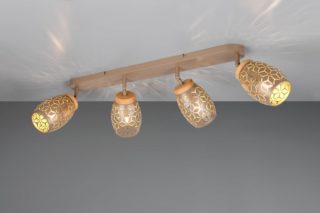 Reality Leuchten Spotbalken Bidar R81574065, Metall Coffee, exkl. 4x E14