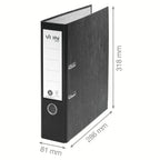 VON Leitz Ordner A4, 10er Pack, 100 % Recyclingpapier, 80 mm Rückenbreite, Für 600 Blatt, Blauer Engel & FSC-zertifiziert, Für Schule, Studium & Zuhause, Schwarz, 10530095