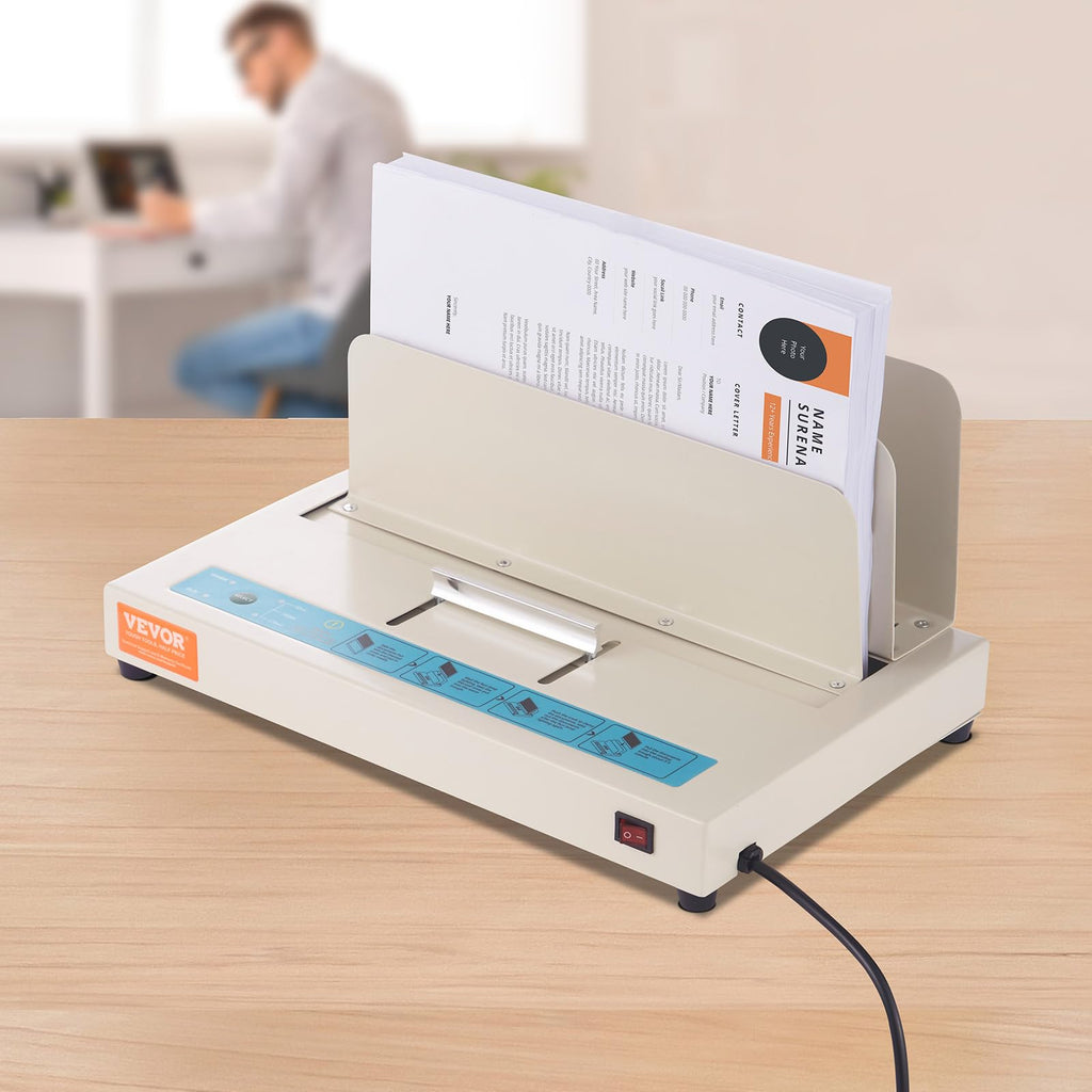 VEVOR Thermobindegerät, Buchbindegerät mit 500 Blatt Kapazität, Thermo-Buchbinder 50 mm Bindestärke für A3 (kurze Kante)/A4/A5-Dokumente mit optischer Infrarot-Erkennung
