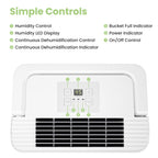 Comfee Luftentfeuchter 12 Liter/24 Stunden, geeignet für Räume bis zu 50 Kubikmeter (20 Quadratmeter), LED-Anzeige, Wasserbehälter-Vollanzeige, MDDN-12DEN7, Kältemittel R290, automatische Entfeuchtung