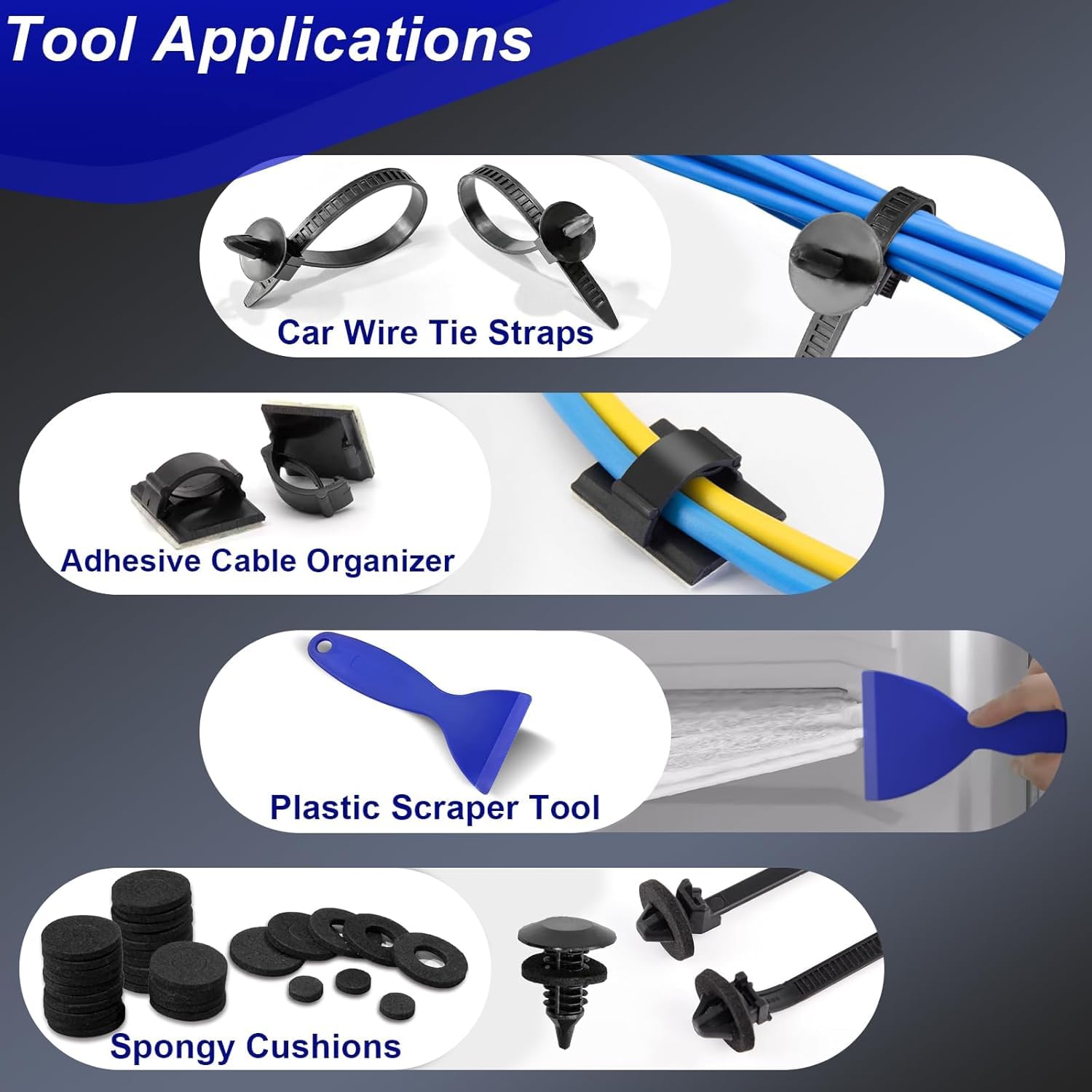 XQX 238 Stück Trim Removal Tool, Fastener Remover Plastic Pry Tool Kit, Adhesive Cable Clips Auto Push Pin Bumper Retainer Clip Set