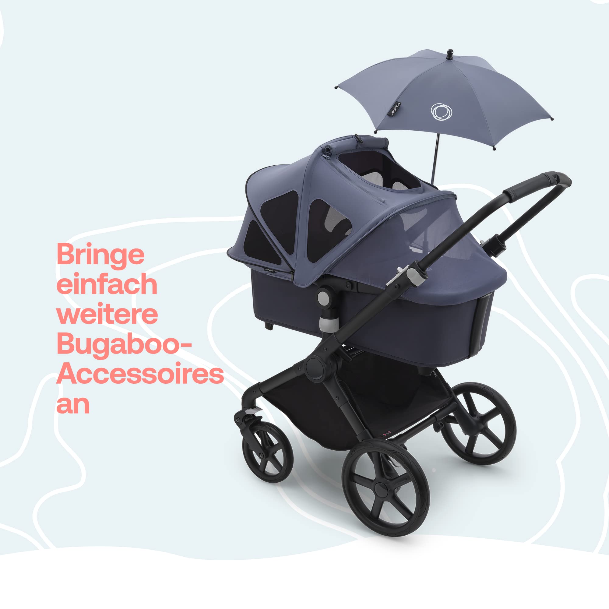 Bugaboo Fox Cub Kinderwagen für jedes Gelände, leichter und stabiler Kinderwagen, strapazierfähiges Design und extragroßes Sonnendach, einteilig und selbststehend faltbar, Forest Green