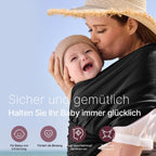 Momcozy Elastisches Tragetuch Baby Neugeborene ab Geburt | Ring Sling Babytragetuch für 3.6-15 kg | Atmungsaktiv & Ergonomisch | OEKO-TEX 100 Zertifiziert,Schwarz