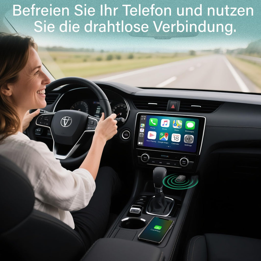 Tadcov Mini Carplay Wireless Adapter für iPhone & Apple, Auto Connect, Verwandelt Kabel in Wireless, Plug-and-Play, kompakter USB-Dongle für Autos mit Apple CarPlay (iOS 10+, ab 2015), 1 Pcs