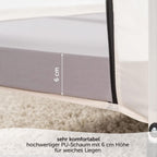 Alvi Reisebettmatratze Komfort 60x120 cm/Höhe 6 cm - Matratze für Baby Reisebett mit Baumwollbezug und Tasche, atmungsaktiv, waschbar, schadstoffgeprüft, Plüsch