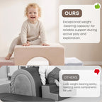 BanaSuper Schaumstoff-Kletterblöcke für Kinder, Schaumstoff Bausteine XXL, EN71-zertifiziert & rutschfest, Kinder Montessori Spielzeug, Waschbare Hülle für Indoor-Spaß, Soft Playset, Babyblau Rosa