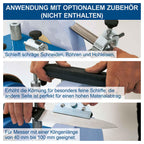Scheppach Nass-Schleifsystem TIGER2500 mit Stahlgehäuse Nass-Schleifmaschine Nassschleifer | 200W Leistung | Schleifstein aus Edelkorund mit Ø250mm | inkl. Abziehpaste, Winkellehre, Schleifvorrichtung
