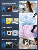 Smiling Shark Elektrische Staubgebläse Luftdruckspray, J01 aus Aluminum 130000 U/min Druckluft Compressed Air Duster mit Stufenloser Regelung Mehrzweck-Jet-Lüfter für PC/BBQ/Auto/Camping, Schwarz