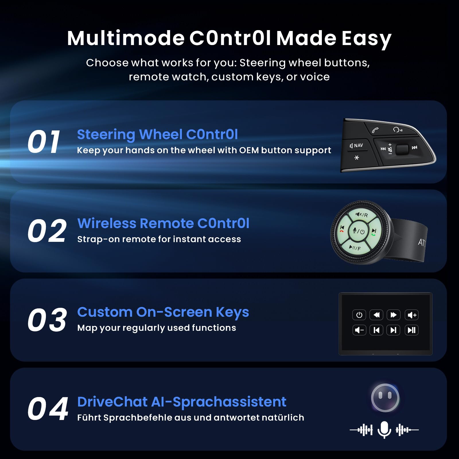ATOTOZONE 12.9" QLED AI Android Autoradio 1 DIN, Floating Screen Auto, 8G+128G In-Dash Navigation,4G LTE, Kabelloses CarPlay & Android Auto, Dual-Phone & 2 Bluetooth,SCVC,GPS-Tracking,X10G129E