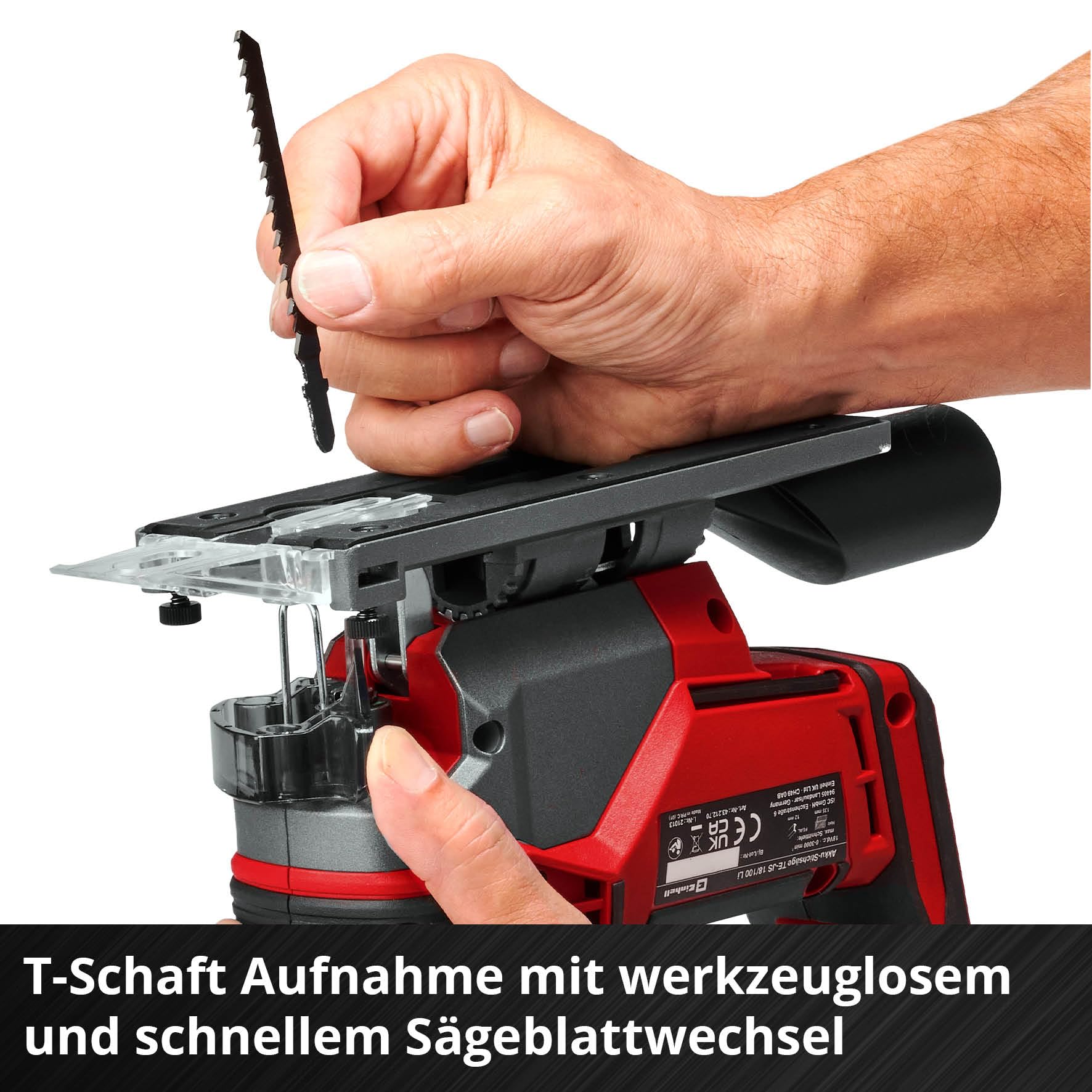 Einhell Akku-Stichsäge TE-JS 18/100 Li-Solo Power X-Change (18 V, 100 mm Schnitttiefe in Holz, 26 mm Hubhöhe, max. 45° Schrägschnitte, inkl. Sägeblatt, ohne Akku)