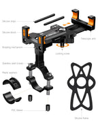 Tiakia Fahrrad Handyhalterung Aluminiumlegierung Motorrad Scooter Fahrrad Universal Handy Halterung Schnellspanner Outdoor Lenker Handy Halter Mit 360° Drehbarer Für 4,5-7,0 Zoll Smartphone