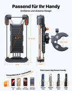 andobil 2026 Handyhalterung Fahrrad [ Top Verarbeitet ] 165 km/h Stoßfest [ 1s Einhandbedienung ] Universal Handyhalterung Motorrad 360° Handyhalter Fahrrad für iPhone 17/16/15 Pro Max Samsung S25