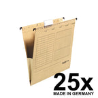 Original Falken 25er Pack Hängetasche UniReg. Made in Germany. Aus Recycling-Karton für DIN A4 mit Leinenfröschen braun Blauer Engel ideal für die lose Blatt-Ablage im Büro und der Behörde