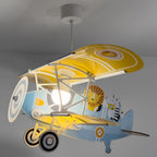 Dalber Kronleuchter für Kinderzimmer, Hängeleuchte, Flugzeug, Löwe, Blau, Tiere, 54602, E27, 15 W LED