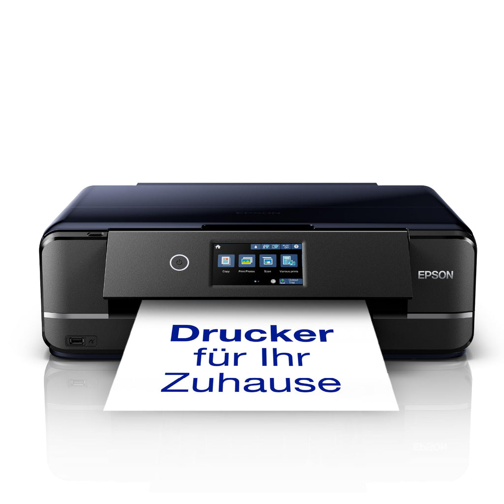 Epson Expression Photo XP-970 3-in-1 Tintenstrahl-Multifunktionsgerät Drucker (Scanner, Kopierer, WiFi, Ethernet, Duplex, 10,9 cm Touchscreen, Einzelpatronen, 6 Farben, DIN A3) schwarz, 10 x 15 cm