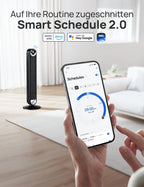 Dreo Smart Leiser Turmventilator mit Kühlung, 106cm WiFi Alexa Tower Fan, 90° oszillierender Ventilator, Fernbedienung 9-Geschwindigkeit 4 Modi 12 Std Timer Sprachsteuerung, Cruiser Pro T2S, Schwarz