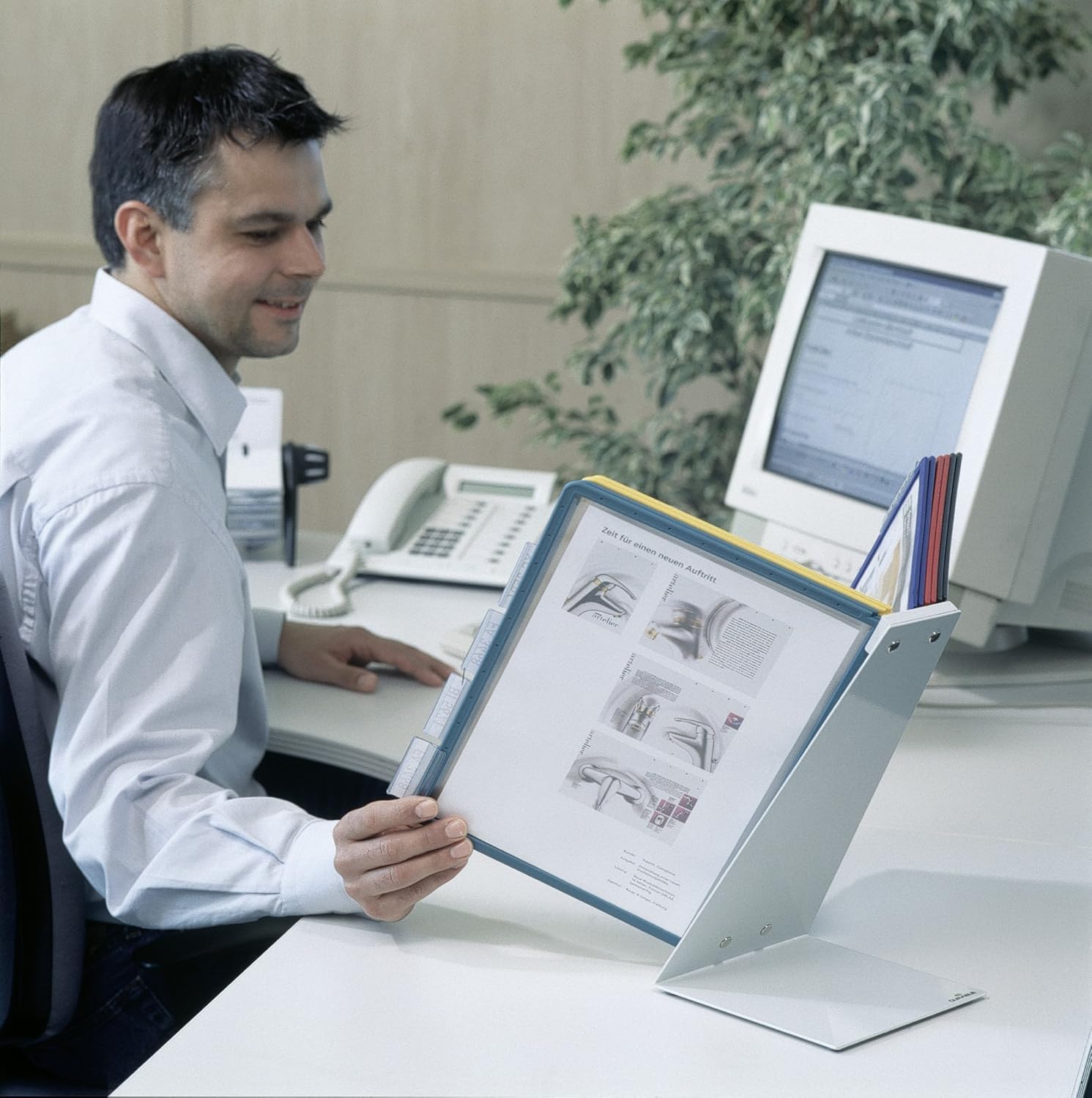 Durable Tisch-Sichttafelsystem (Vario Table 10, mit 10 Sichttafeln A4) mehrfarbig, 557000