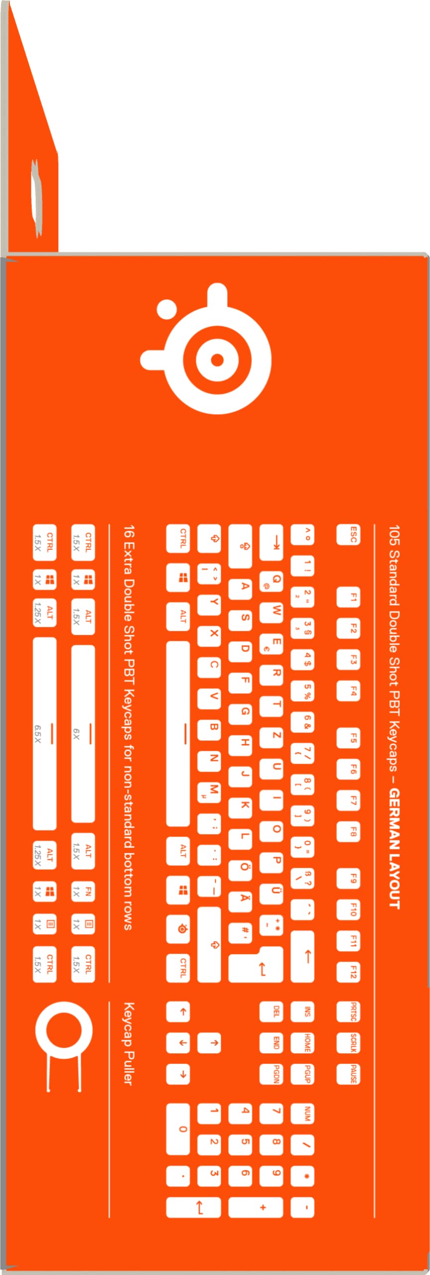 SteelSeries PrismCaps – Double-Shot-Tastenset mit „Pudding“-Optik – Kompatibilität mit allen gängigen mechanischen Tastaturen – MX-Stößel – Schwarz (Deutsches Tastaturlayout)
