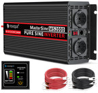 NOVOPAL 2000W/4000W Reiner Sinus Wechselrichter 12V auf 230V Spannungswandler mit 2 EU-Steckdose
