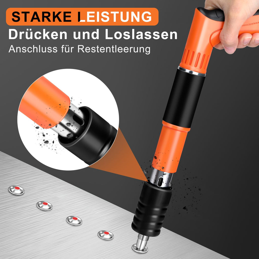 Manuelle Nagelpistole, 5 Gänge Nagelpistole Nail Gun mit 300 Runden Nägeln, Beton-Nagelpistole für Stahl & Beton, Tragbare Nail Gun für Decken-/Draht-Hider mit Handschuhen