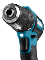 Makita DF333DSAE Akku-Bohrschrauber 12 V max. / 2,0 Ah, 2 Akkus + Ladegerät im Transportkoffer, Schwarz, Blau