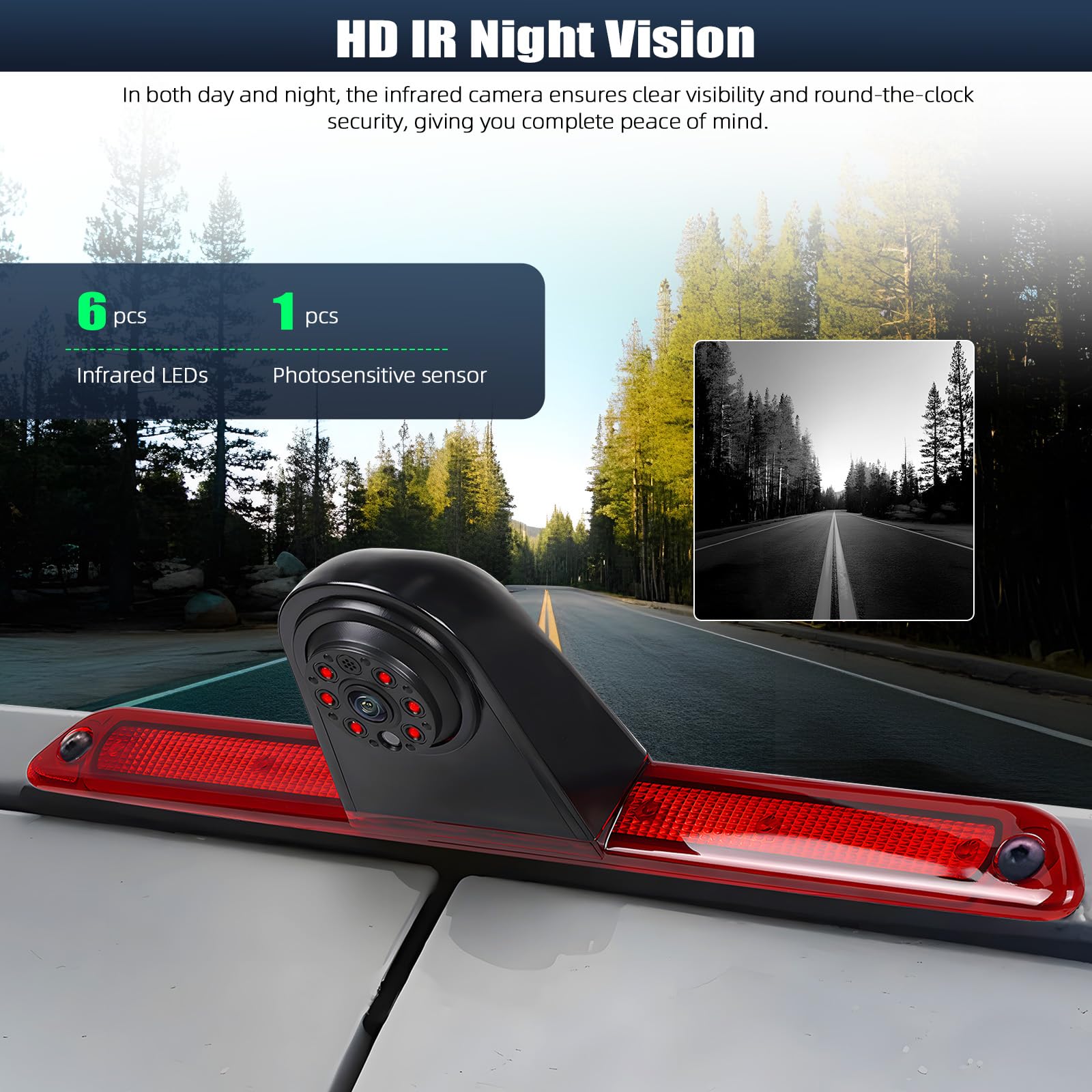 720P HD Rückfahrkamera für Mercedes Sprinter 2006-2019 & VW Crafter 2007-2019, 140° Weitwinkel, IP67 wasserdicht, Nachtsicht mit Infrarotlichtern