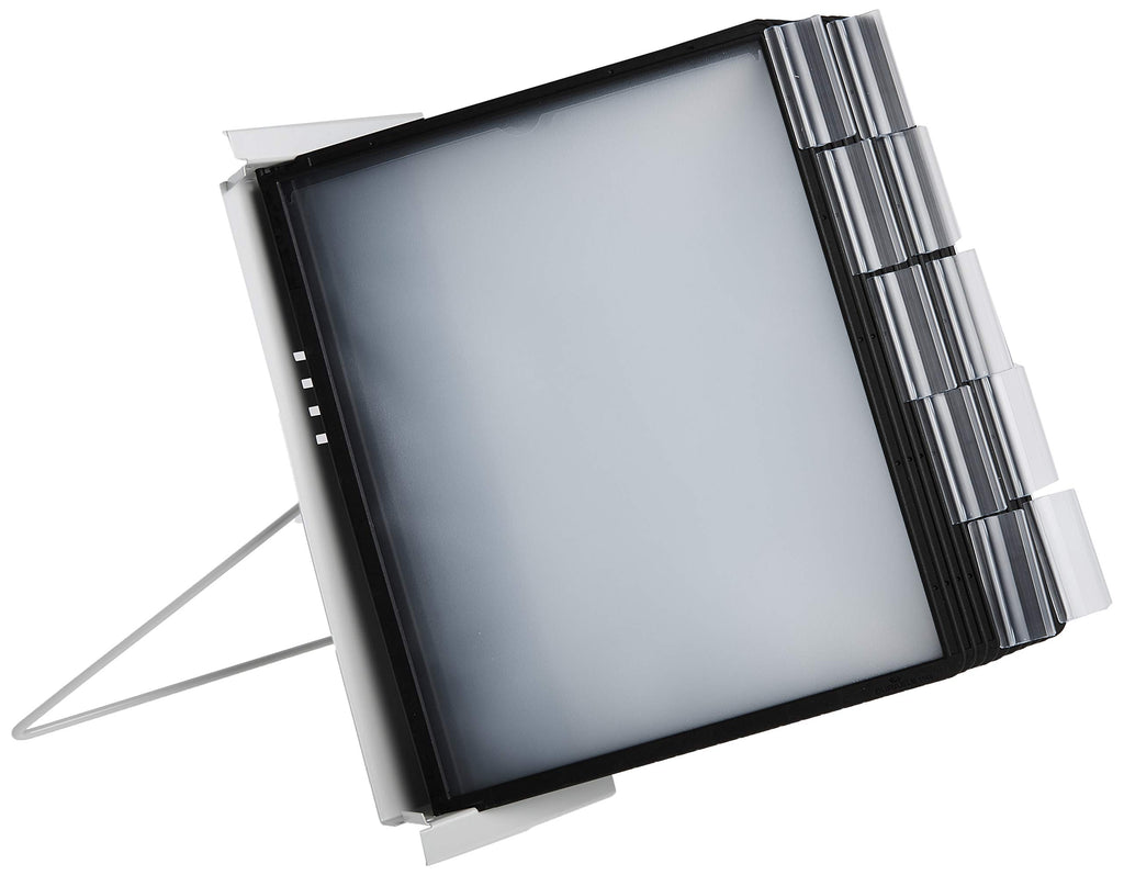 Durable Instaview20 Pocket Erweiterbares Desktop-Referenzsystem, Briefgröße, 10 doppelseitige Paneele, schwarze Ränder