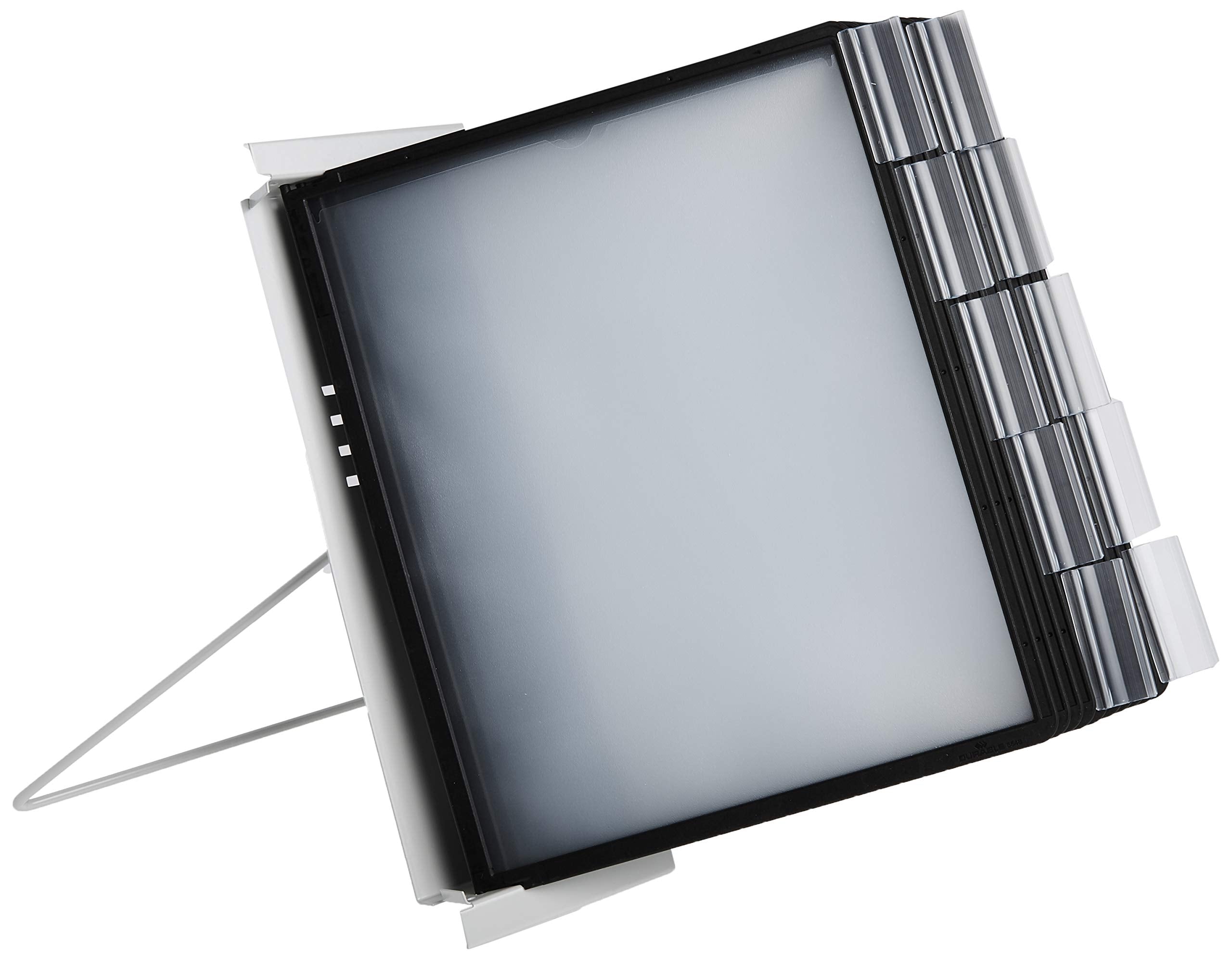 Durable Instaview20 Pocket Erweiterbares Desktop-Referenzsystem, Briefgröße, 10 doppelseitige Paneele, schwarze Ränder
