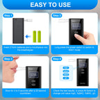 Milduall Alkoholtester Polizeigenau, Professioneller Alkoholmessgerät mit digitaler LCD-Anzeige Promillemessgerät Atemalkoholtester mit 10 Mundstücken, Gradgenauigkeit für Outdoor Patry