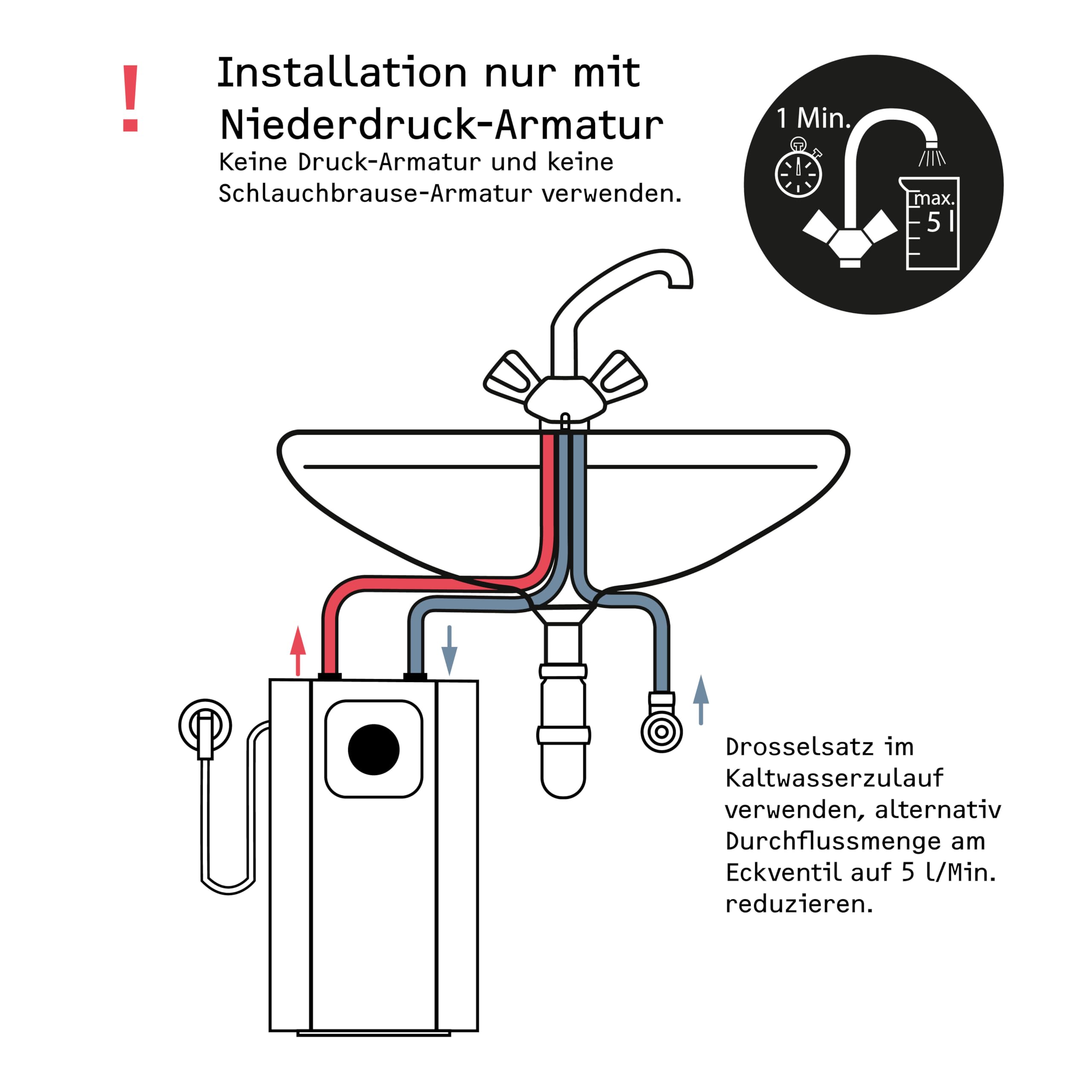 Neueste Generation STIEBEL ELTRON Boiler UFP 5 Trend mit thermostop-Funktion, sehr kompakt, Untertischboiler 5 Liter Niederdruck, mit Stecker 230V, 2 kW, Made in Germany, 204966