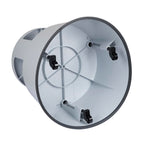 WEDO Rollhocker Super Step – robuster Tritthocker aus bruchfestem Kunststoff, TÜV/GS-geprüft nach EU-Norm EN 14183-F, rutschfest & rollbar, Made in Germany, Höhe ca. 43 cm, Tragkraft 150 kg, Lichtgrau