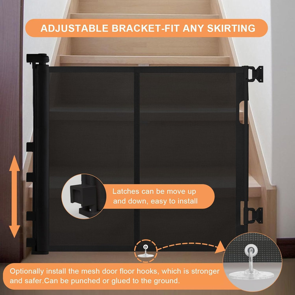 Treppenschutzgitter Türschutzgitter Ausziehbar 0-500 cm,Baby Absperrgitter Schutzgitter Treppe für Kinder,Katzen und Hunde,Geeignet für Innen Außenbereich (500cm/grau)