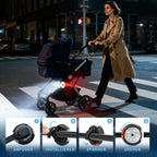 Amteker Kinderwagen Licht Aufladbar, 12 LED Pro Licht 2 Leuchteffekte, USB Wiederaufladbares Lichts Kinderwagen, Passend für Alle Kinderwagen, Kinderwagen Beleuchtung Zubehör Baby Geschenk(2 Stück)