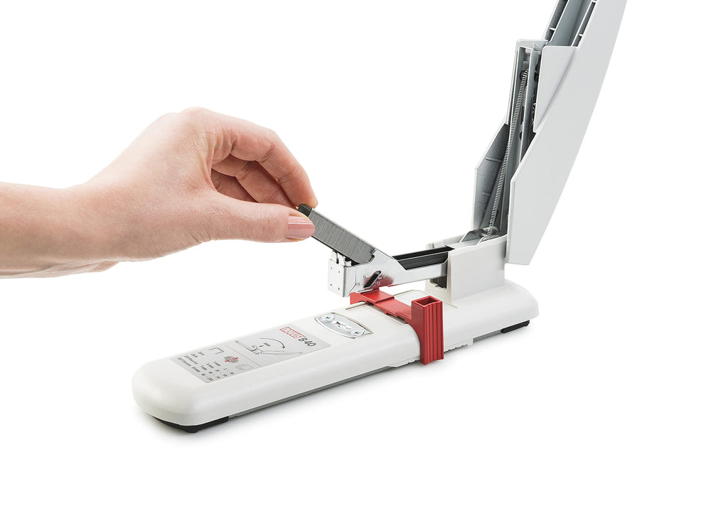 Novus B 40/4 Blockheftgerät (Bürotacker mit variabler Einlegetiefe bis 55 mm, 100 Blatt) grau, B40