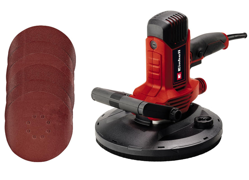 Einhell Trockenbauschleifer TC-DWS 225 (1220 W, Schleifteller mit Bürstenkranz, integrierte Staubabsaugung, inkl. 6x Ø 225 mm Schleifpapier)