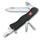 Victorinox Schweizer Taschenmesser, Picknicker, Swiss Army Knife, Multitool, 11 Funktionen, Schraubendreher, Feststellklinge, Schwarz
