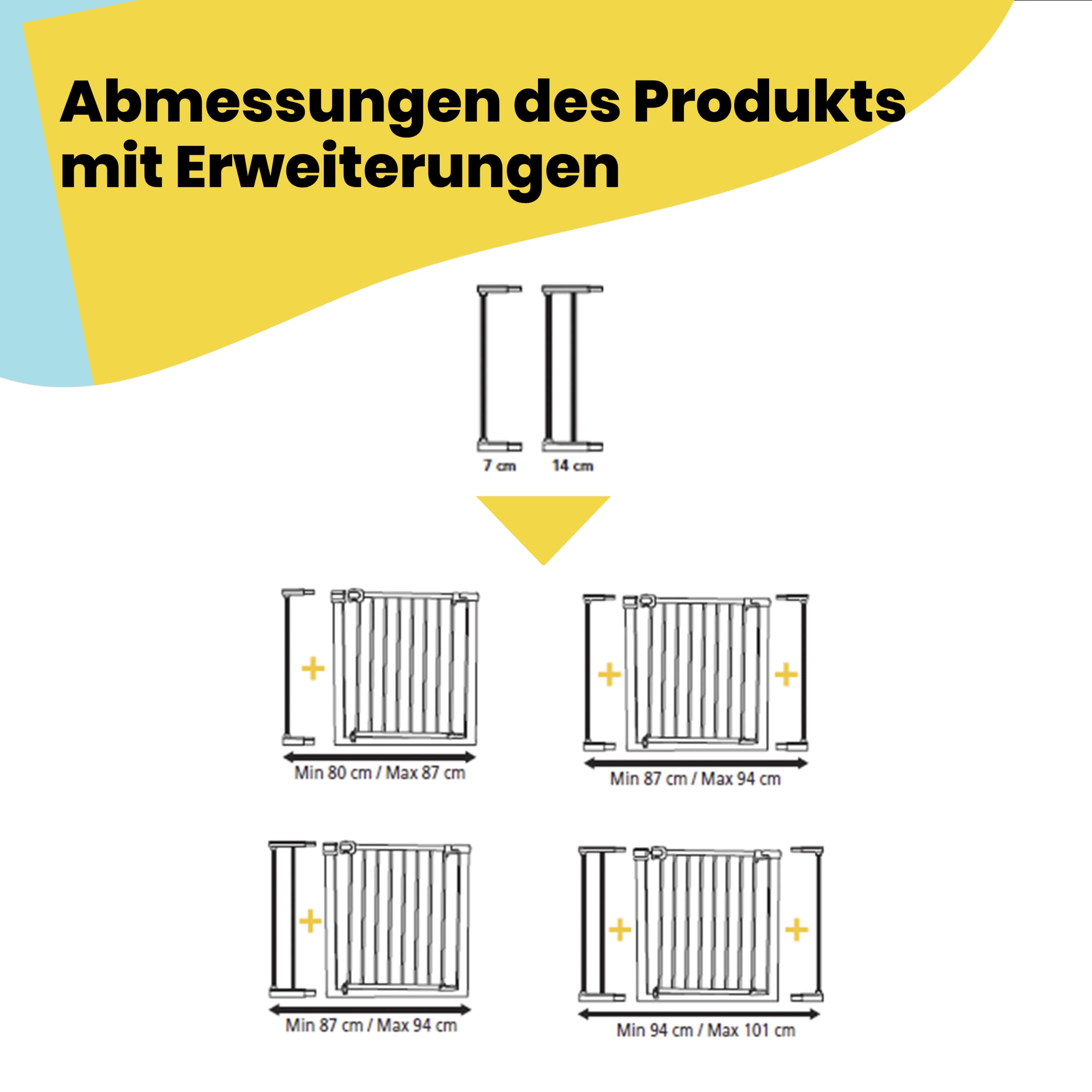 Safety 1st Flat Step Gate, Treppenschutzgitter ohne Bohren, 73–80 cm (max. 101 cm erweiterbar), Sehr Flache Türkante, Türschutzgitter "Bleibt Offen", Mit Einer Hand Öffnen, Montage ohne Bohren, Weiß