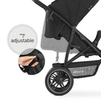 hauck Rapid 3R, Schwarz - Dreirad Kinderbuggy mit Gummireifen, Federung und Liegeposition ab Geburt bis 22 kg, UV Schutz 50+, Zusammenklappbar, Höhenverstellbarer Schieber mit Becherhalter