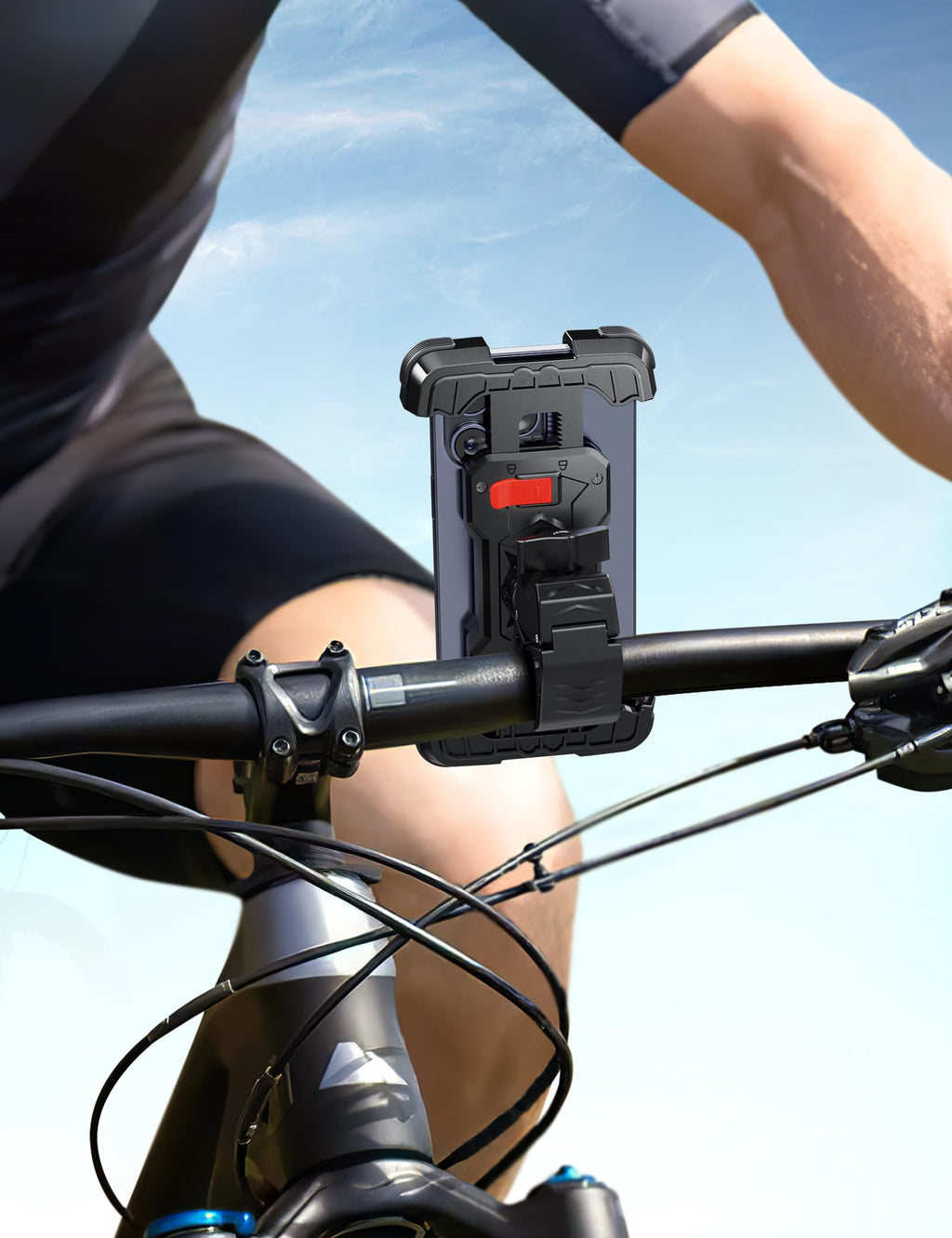 Grefay Handyhalterung Fahrrad, Handyhalterung Motorrad -Universal 360° Lenker Halter für iPhone 16/15/14 Pro Max Plus, SE, 13/12 Pro Max Mini, 11 Pro Max, Samsung S23 S22, Smartphone(4.7"-7.2")