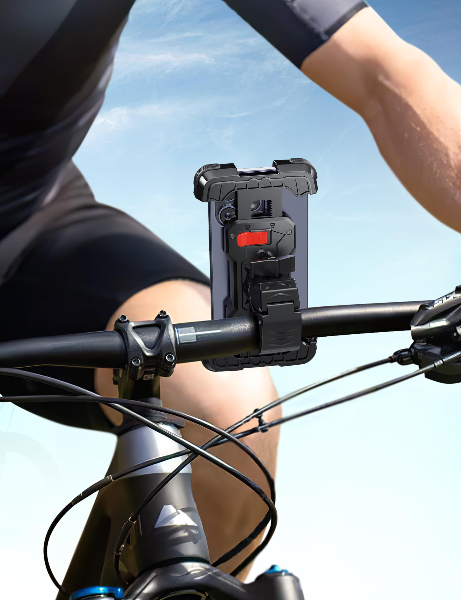 Grefay Handyhalterung Fahrrad, Handyhalterung Motorrad -Universal 360° Lenker Halter für iPhone 16/15/14 Pro Max Plus, SE, 13/12 Pro Max Mini, 11 Pro Max, Samsung S23 S22, Smartphone(4.7"-7.2")