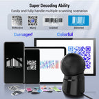 Tera Barcode-Scanner Desktop Omnidirektional: 1D 2D QR Freihändiger USB-Verdrahteter Barcodescanner Einstellbarer Scan-Kopf für POS Supermarkt Einzelhandelsgeschäft Mobile Zahlung Modell 9000
