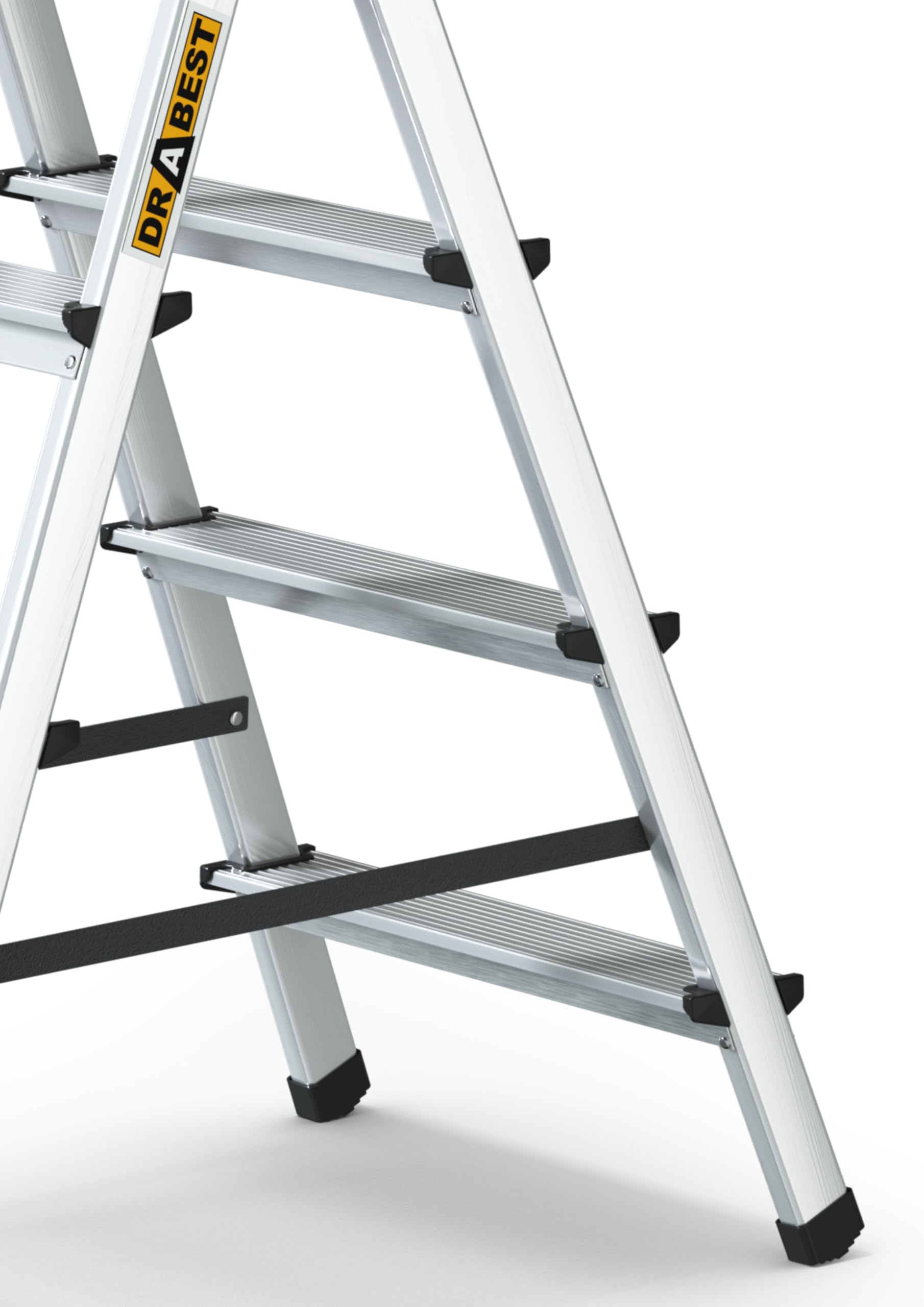DRABEST Trittleiter Klapptritt Alu Leiter 2 x 8 Stufen Beidseitig Mehrzweckleiter bis 125 kg Belastbar Stehleiter…