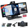 TECXERLLON 10,26 Zoll Wireless Carplay & Android Auto, Apple Car Play Display mit 4K Dashcam&1080P Rückkamera, Android Auto Display mit GPS Navigation, Mirror Link AUX FM 64G TF