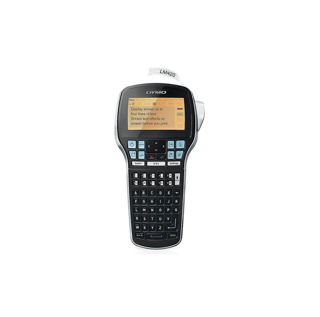 DYMO LabelManager 420P Beschriftungsgerät im Koffer | Tragbares Etikettiergerät mit ABC Tastatur | mit extra Rollen D1-Beschriftungsband | für D1 Etiketten in 691219 mm Breite