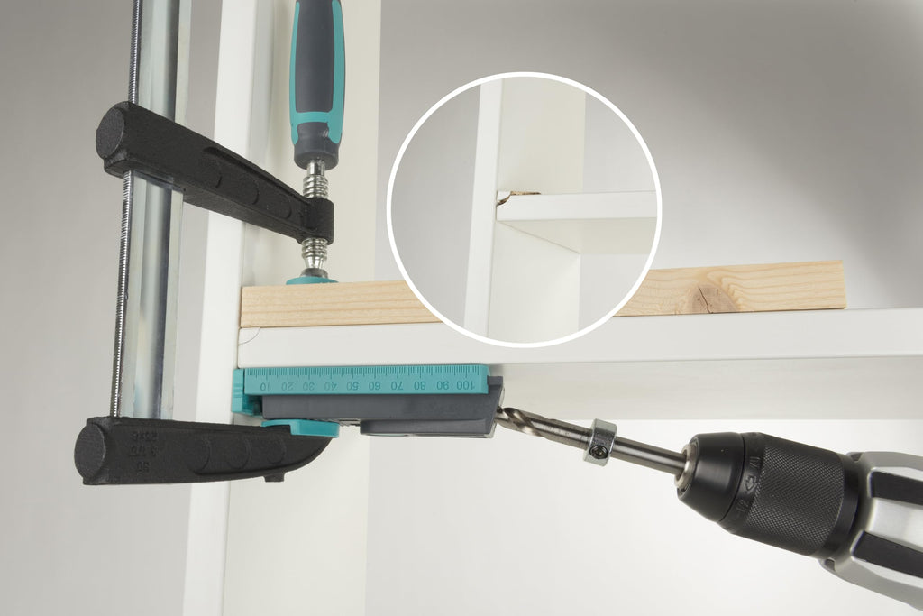 wolfcraft Undercover Jig Set - 4642000 – Bohrschablone und Zubehör für versteckte Holzverbindungen, unsichtbares Verschrauben im Möbelbau - Taschenlochbohrungen - Made in Europe