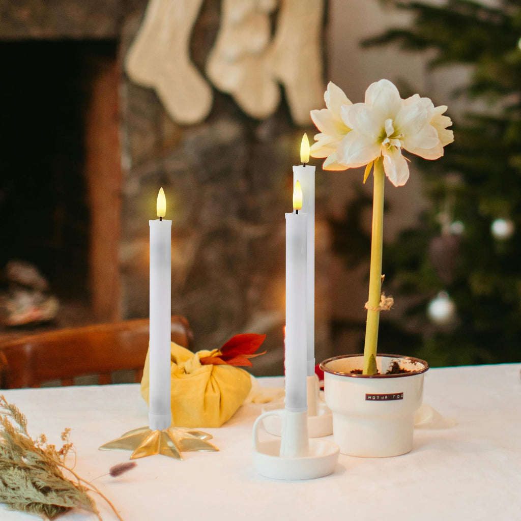EXTSUD 6er LED Stabkerzen Wiederaufladbare LED Stabkerzen mit Timer und Fernbedienung Weicher Silikon Wachskern, Einzigartiges Tranen-Design LED Kerzen fur Zimmer Hochzeit Esstisch und Gartenparty
